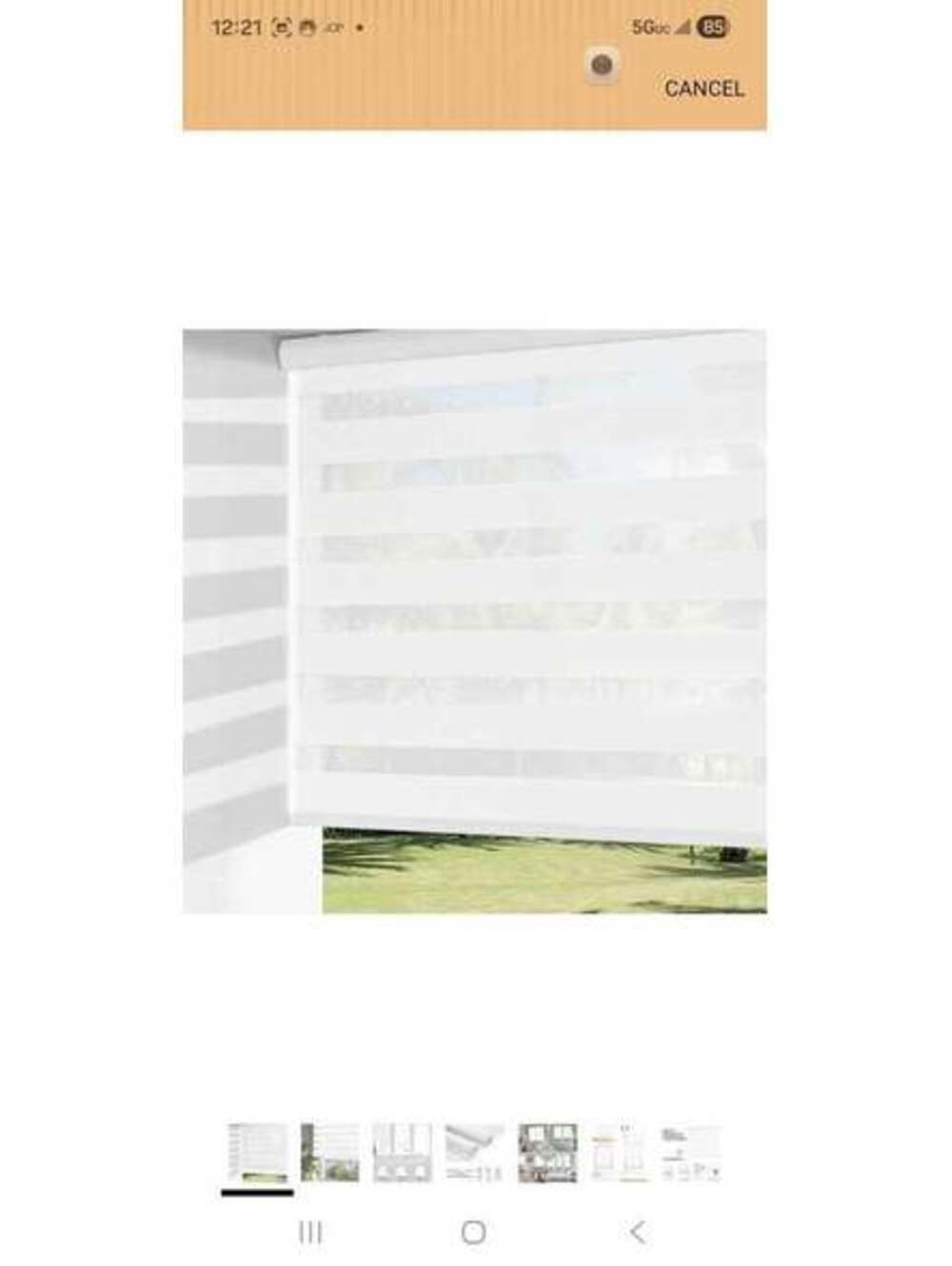 Zebra / Dual Layer Roller Shade (White, 24” x 72”)